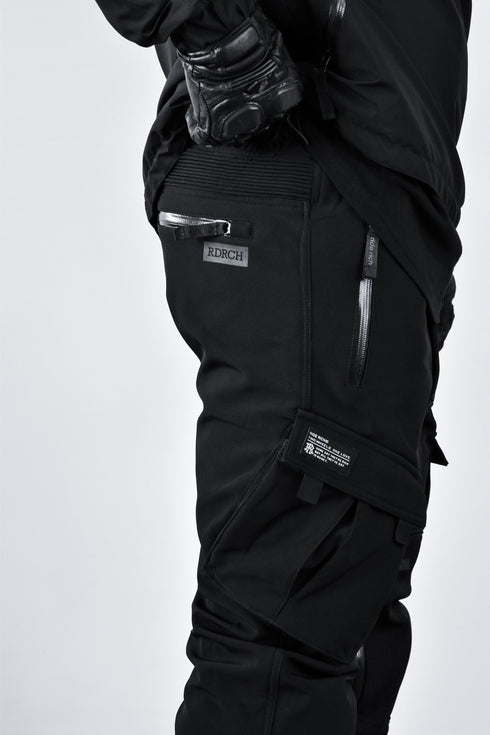Ride Rich Unit 16 Armoured Softshell Waterproof Cargo Motorcycle Joggers - Black